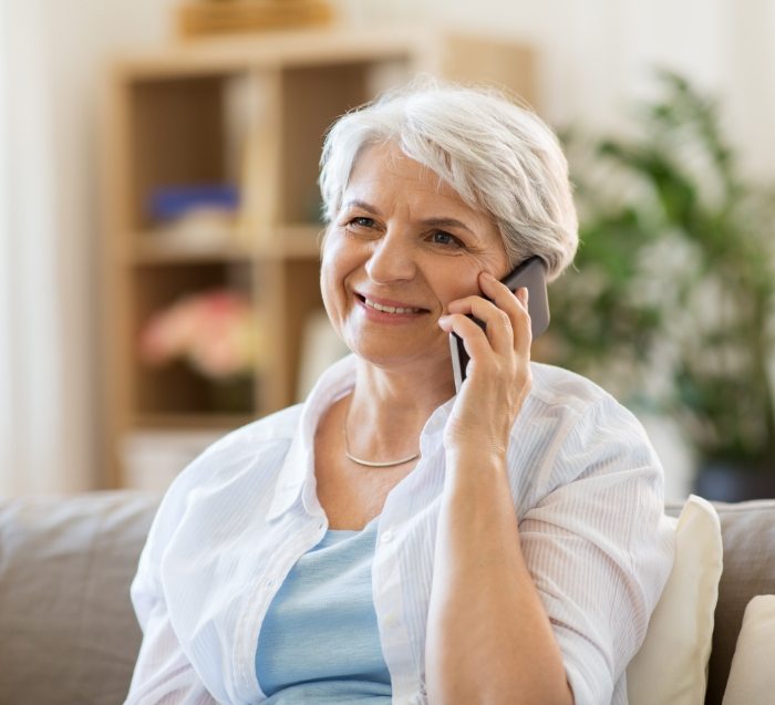 Senior woman talking on her cell phone